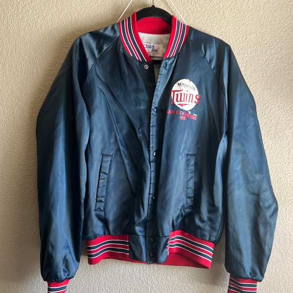 Vintage 1987 Minnesota Twins Bomber Jacket Size L - Picture 1 of 4